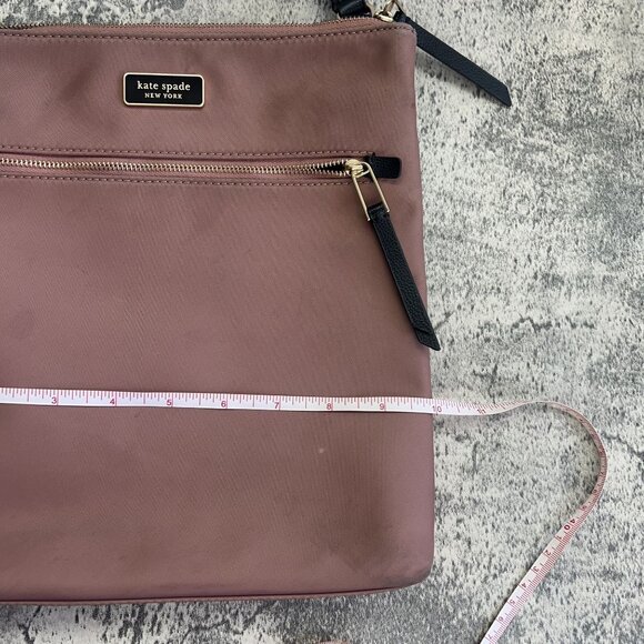 Kate Spade New York Dawn Flat Nylon and Leather Pink and Black Crossbody Bag - Picture 10 of 15